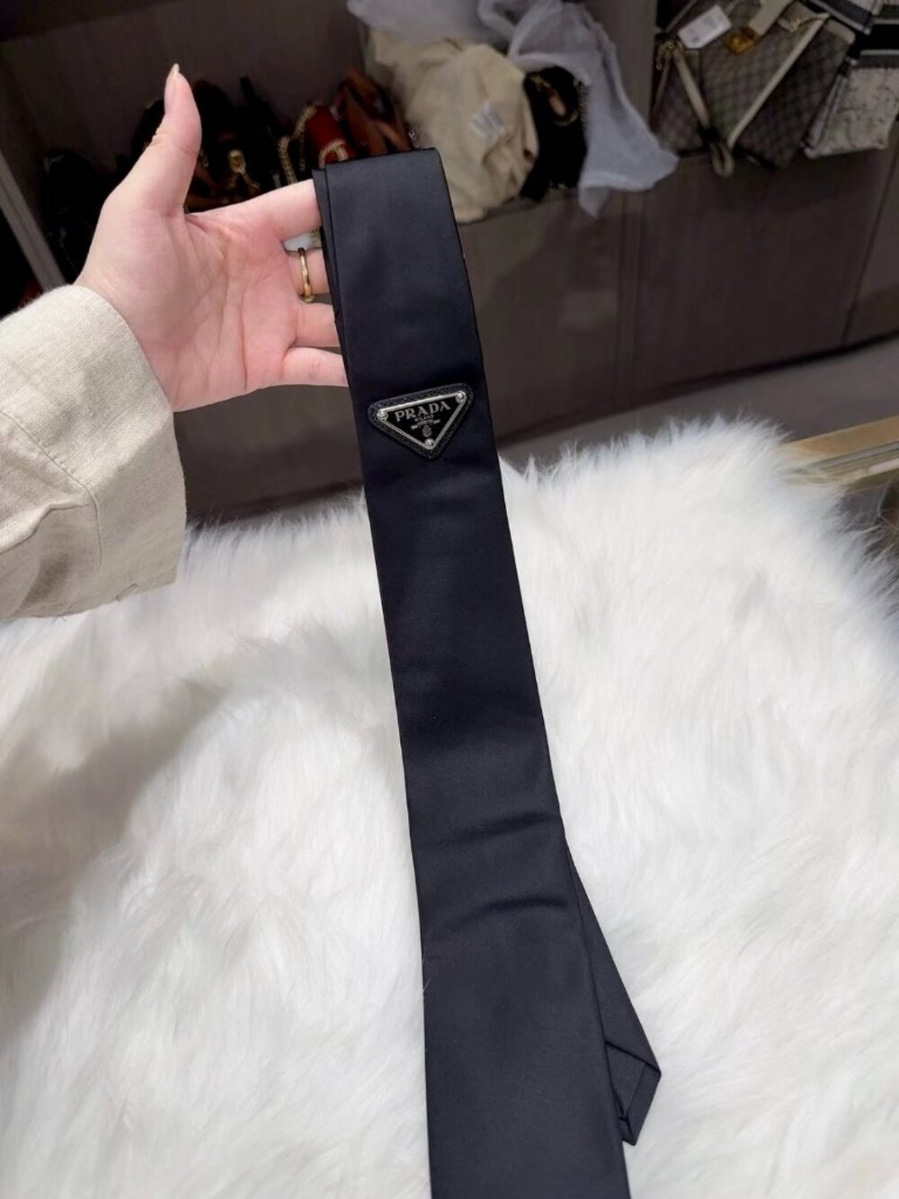 💞Prada Black Tie,Unisex,with box (brand new)